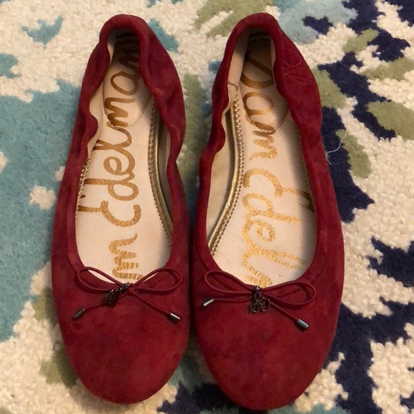 sam edelman red ballet flats
